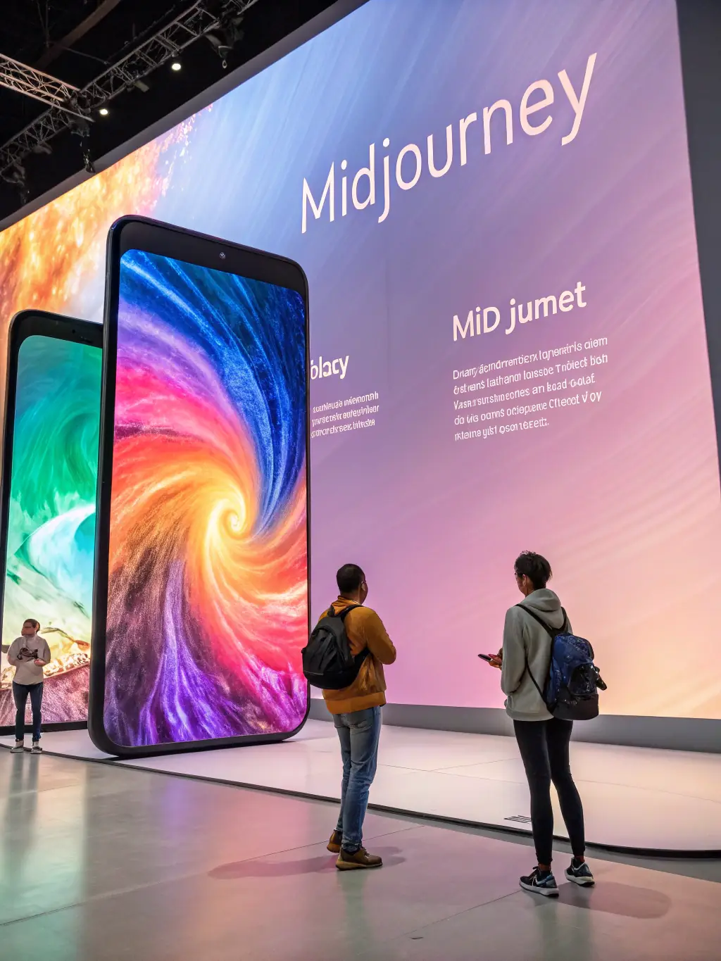 An image showcasing the Midjourney interface, with examples of AI-generated art, emphasizing its creative potential for side projects.