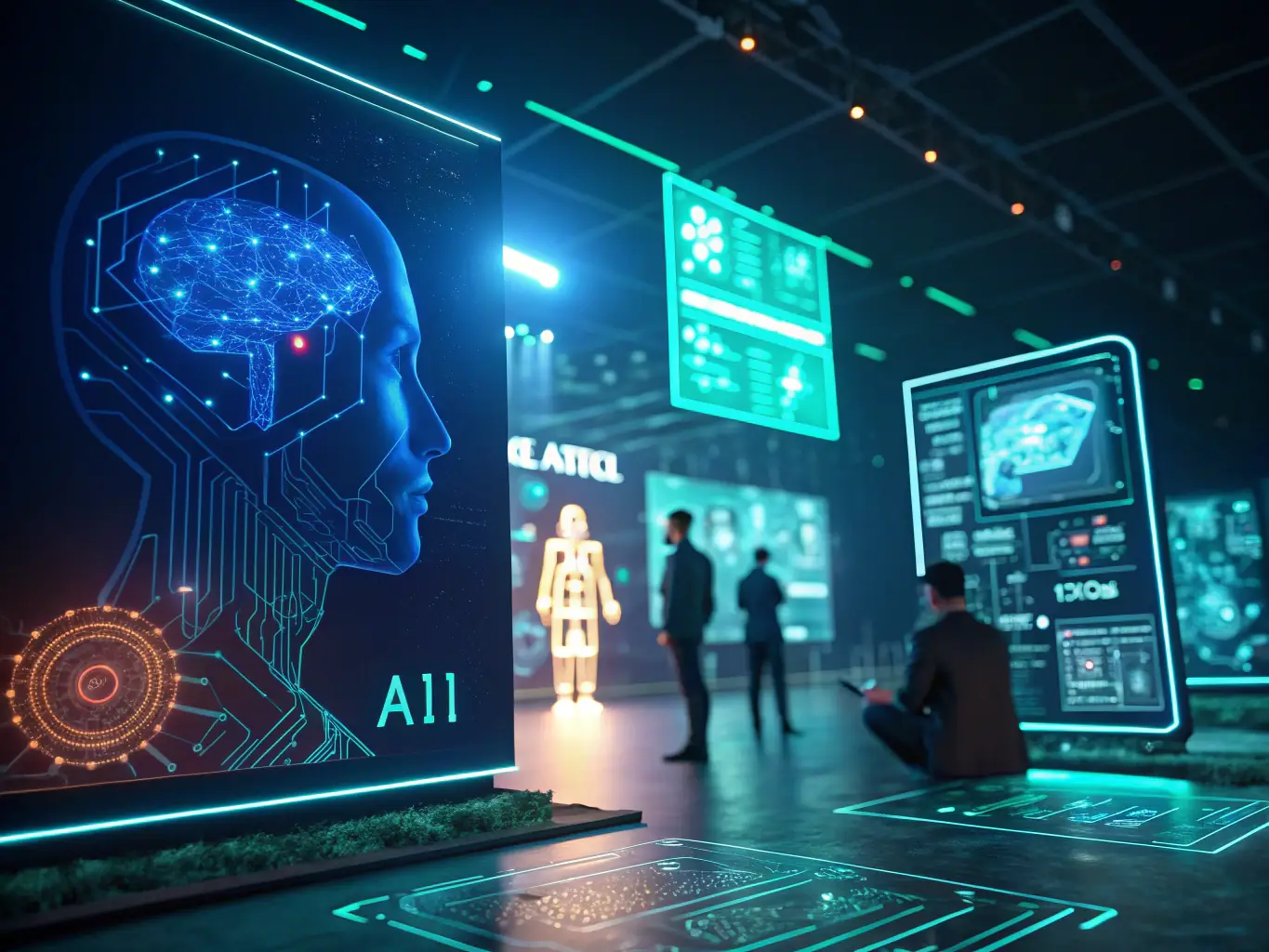 A visually appealing image representing AI tools and their applications in various side hustles, showcasing a futuristic and innovative theme.