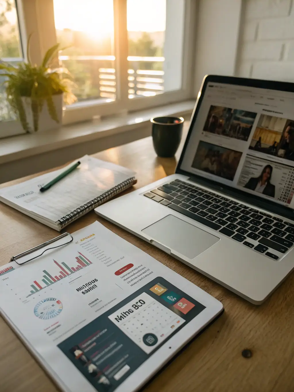 A creative visual representing diverse content formats (blog posts, infographics, videos) that attract and retain a target audience, emphasizing the value of content marketing.